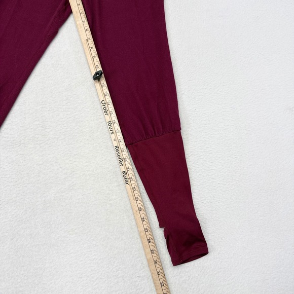 Free People Meditate Me Pants Large Red High Rise Yoga FP Movement Harem - Picture 9 of 10